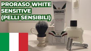 Proraso White Shaving Cream PreShave and Post Shave Review Sensitive Skin [upl. by Kcirdet153]