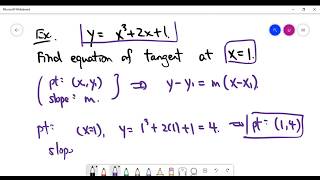 Calculus Application of differentiation to find equation of tangents [upl. by Ahsead]