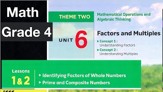 Math Grade 4  Unit 6  Lessons 1amp2  Factors of Whole Numbers Prime and Composite Numbers [upl. by Berke929]