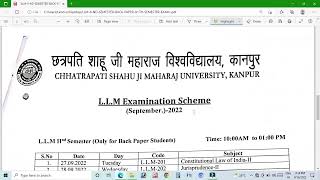 CSJM I LLM I II 2nd SEMESTER BACK I IV 4th SEMESTER I EXAM SCHEME SEP 2022 I Full Detail [upl. by Nosmas473]