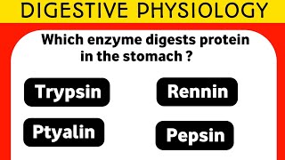 GIT PHYSIOLOGY MCQs  DIGESTIVE SYSTEM PHYSIOLOGY MCQs  Medical mcqs ninjanerd [upl. by Yoong]