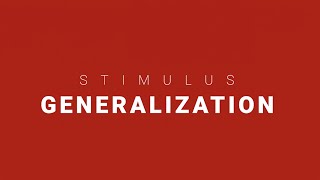 Stimulus Generalization Examples [upl. by Yorle]