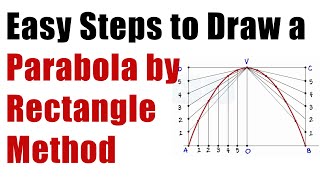 Easy Steps to Draw a PARABOLA by RECTANGLE METHOD  Engg Curves  Engg Drawing [upl. by Mines]