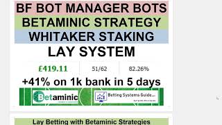 FOOTBALL LAY BETTING AUTOMATED SYSTEM 41 on 1k bank in 5 days [upl. by Atinev52]