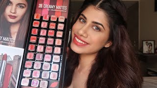 Maybelline Creamy Matte  35 Shades swatched  Malvika Sitlani [upl. by Unhsiv832]