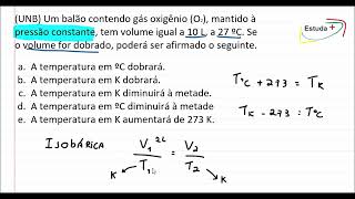 Estudo dos gases Isobárica  Pressão constante [upl. by Alleyne]