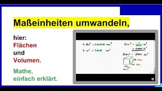 Maßeinheiten umwandeln umrechnen Flächen und Volumen Übung 2 [upl. by Dalston]