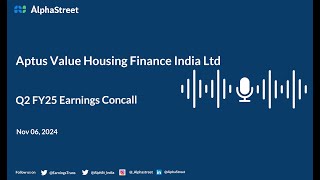 Aptus Value Housing Finance India Ltd Q2 FY202425 Earnings Conference Call [upl. by Aniat]