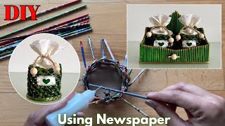 Amazing idea to transfer old newspaper into useful storage  Unique DIY idea using newspaper [upl. by Leanahtan226]