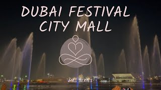 Dubai Festival City Mall Outside View  Dinner Date  Fountain Show UAE dinner life dubai fyp [upl. by Rohn396]