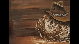 Cowboy Hat amp Lasso StepByStep Acrylic Painting Tutorial [upl. by Issak]