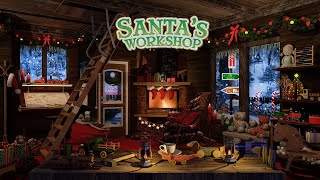 Santas Workshop Ambience ASMR🎅🎄Blizzard sounds Crackling Fire amp Crafting Sounds Christmas Ambience [upl. by Eihs474]