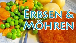 Erbsen und Möhren Gemüse  Rezept  The Krauts [upl. by Luwana409]