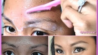 HOW TO USE A BROW RAZOR to ARCH GROOM SHAPE EYEBROWS [upl. by Willow610]