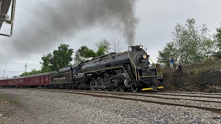 Reading amp Northern T1 2102 Steam Train Flies Out of Pittston  Oak St On 2024 Iron Horse Rambles [upl. by Ennirak249]