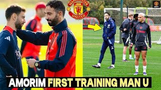 RUBEN AMORIMS FIRST SESSION  Manchester United Training with New Coac [upl. by Odlamur]