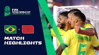 HIGHLIGHTS Brazil v Morocco  FIFA Futsal World Cup Uzbekistan 2024 [upl. by Leeland]