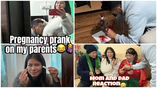 Pregnancy Prank on my Mom and Dad🤰😆  Reaction khatra ayo😂  Sikkim [upl. by Nosnev654]