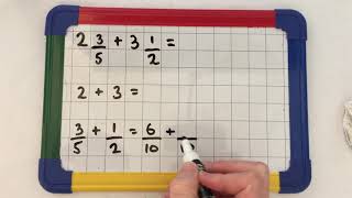 Adding Mixed Numbers with Different Denominators  Silent [upl. by Naesar]