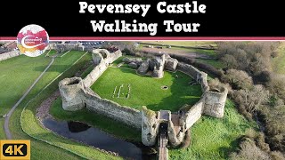 PEVENSEY CASTLE  This FORTRESS served as a Staging Ground for the BATTLE OF HASTINGS  Walking Tour [upl. by Abocaj]