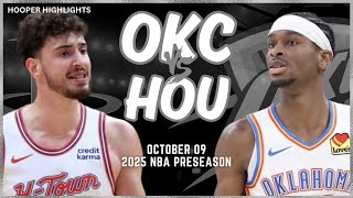 Oklahoma City Thunder vs Houston Rockets Full Game Highlights  Oct 9  202425 NBA Preseason [upl. by Deloria]