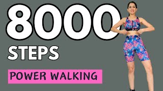 8000 STEPS FAST WALKING WORKOUT  POWER WALK for WEIGHT LOSS [upl. by Stevena]