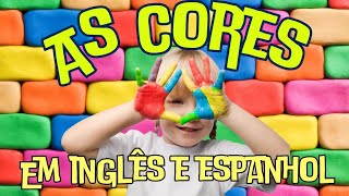 AS CORES EM INGLÊS E ESPANHOL [upl. by Llerod323]