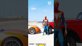 GTA V  LITTLE IRON MAN VS SPIDERMAN BATTLE RICH OR POOR 🤑🤑shortfeed spidergirl [upl. by Damahom]