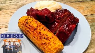 Receta Costillas BBQ  Cocineros Mexicanos [upl. by Dominga301]