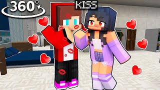 😍 APHMAU KISS JJ maizen NEW BOYFRIEND  Minecraft 360° [upl. by Llamaj]