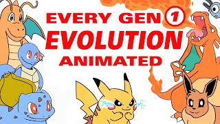 Every Gen 1 Pokemon Evolution Animated [upl. by Aniv380]