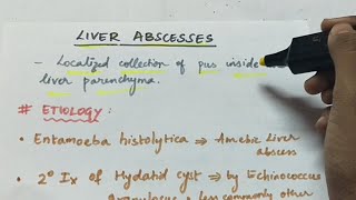 Liver abscess  Amoebic liver abscess  Pathology  Handwritten notes [upl. by Gwennie59]