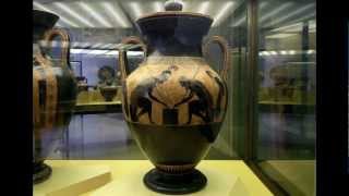 Attic BlackFigure Exekias amphora with Ajax and Achilles playing a game [upl. by Ferde]