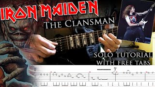 Iron Maiden  The Clansman Janick Gerss guitar solo lesson with tablatures and backing tracks [upl. by Yemerej572]