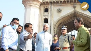 Ek Sham Charminar ke Naam Owaisi visits Charminar to finalise arrangements [upl. by Tedie]