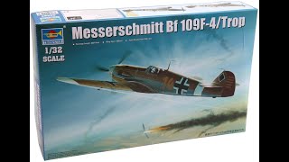 Messerschmitt Bf 109 F4Trop by Trumpeter 132 step by step build in pictures [upl. by Bonis]