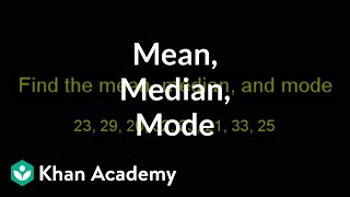 Finding mean median and mode  Descriptive statistics  Probability and Statistics  Khan Academy [upl. by Nnylekoorb]