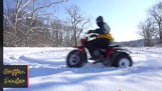 Fun in the Snow  Honda ATC 110  Suzuki Quadrunner 250 [upl. by Morgen]