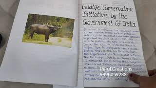 Geography Project on Wildlife Conservation Efforts in India for Class 10th  Simple amp easy Project [upl. by Deedee]