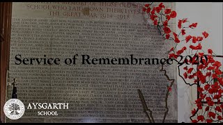 Aysgarth School Service of Remembrance 2020 [upl. by Naltiak]