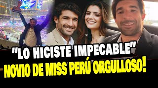 NOVIO DE MISS PERÚ TATIANA CALMELL LE BRINDA SU APOYO TRAS PERDER LA CORONA [upl. by Imugem524]