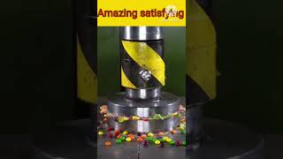 Crushing candy with 100 ton Hydraulic Presshydraulicpresscrushingsatisfyingviralcandy [upl. by Nies712]