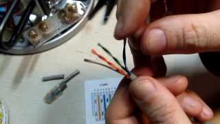 124 How to install an RJ45 connector on a CAT5 Ethernet network Patch Cable  DIY Repair [upl. by Carlo560]