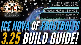 Path Of Exile  325 Ice Nova Of Frostbolts Build Guide  POB Included  Best Build Of League [upl. by Buddy521]