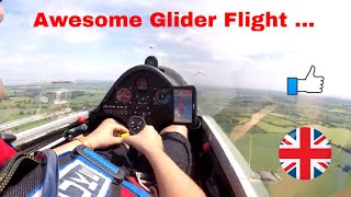 Aerotow launch flight and landing in my Standard Cirrus Glider from Husbands Bosworth UK 🇬🇧 [upl. by Hoehne]