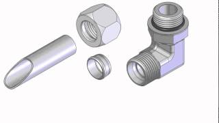 World Wide Fittings  Steel Flareless Fittings Assembly Animation [upl. by Akinot]