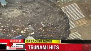 Raw Video Tsunami Slams Northeast Japan [upl. by Nnybor]