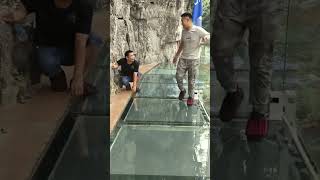 Terrified Reactions to a Glass Bridge that Cracks [upl. by Oninotna]