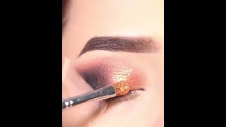 shorts Orange Smokey Sparkly Eyeshadow Look  Step by Step Eye Makeup Tutorial  Shilpa [upl. by Binni70]