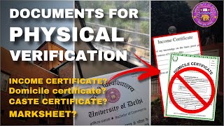 Delhi University Essential Documents You Need for Physical Verification [upl. by Lrem]